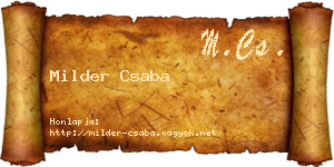 Milder Csaba névjegykártya